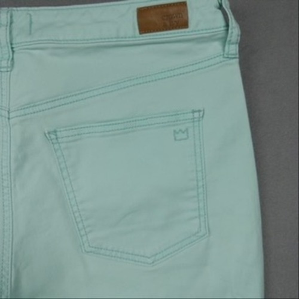 High Rise Skinny Coastal Grandma Jeans Womens 12R Mint Green Denim Preppy Summer - Picture 5 of 12